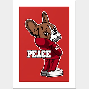 CUTE DOG PEACE CARTOON Posters and Art